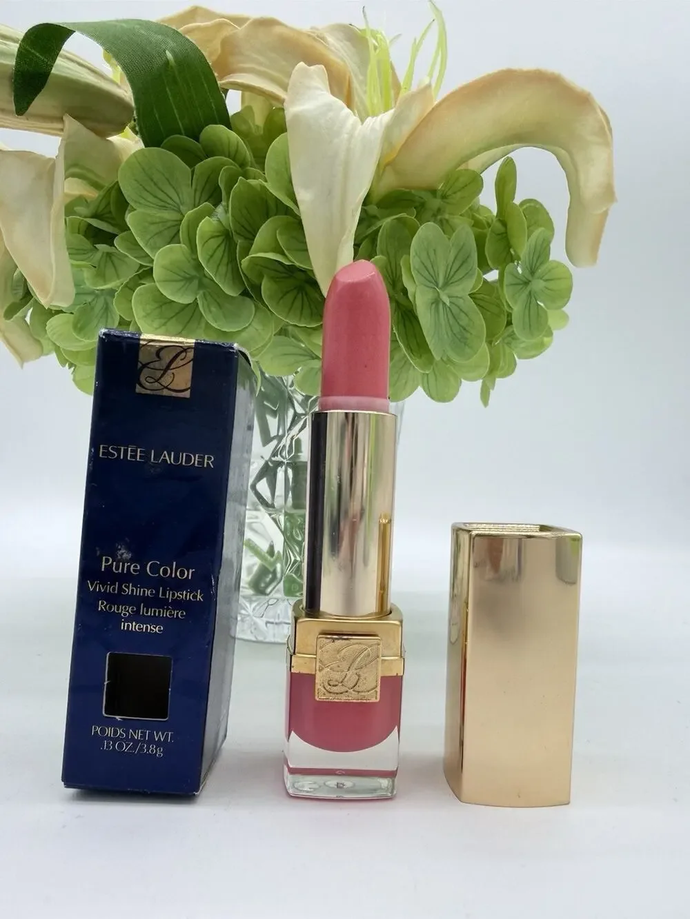 Estee Lauder Pure Color Vivid Shine Lipstick Hot Coraline .13oz / 3.8g